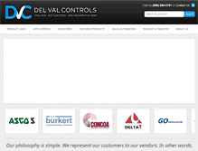 Tablet Screenshot of delvalcontrols.com